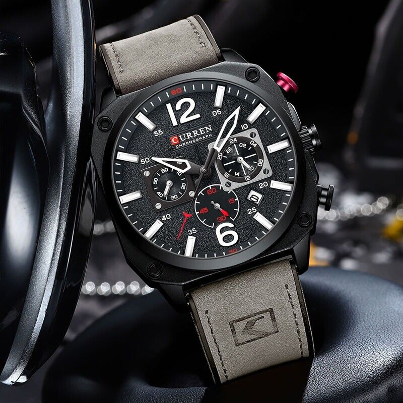 Luxury Men's Chronograph Date Quartz Luminous Waterproof Military Sports Watches