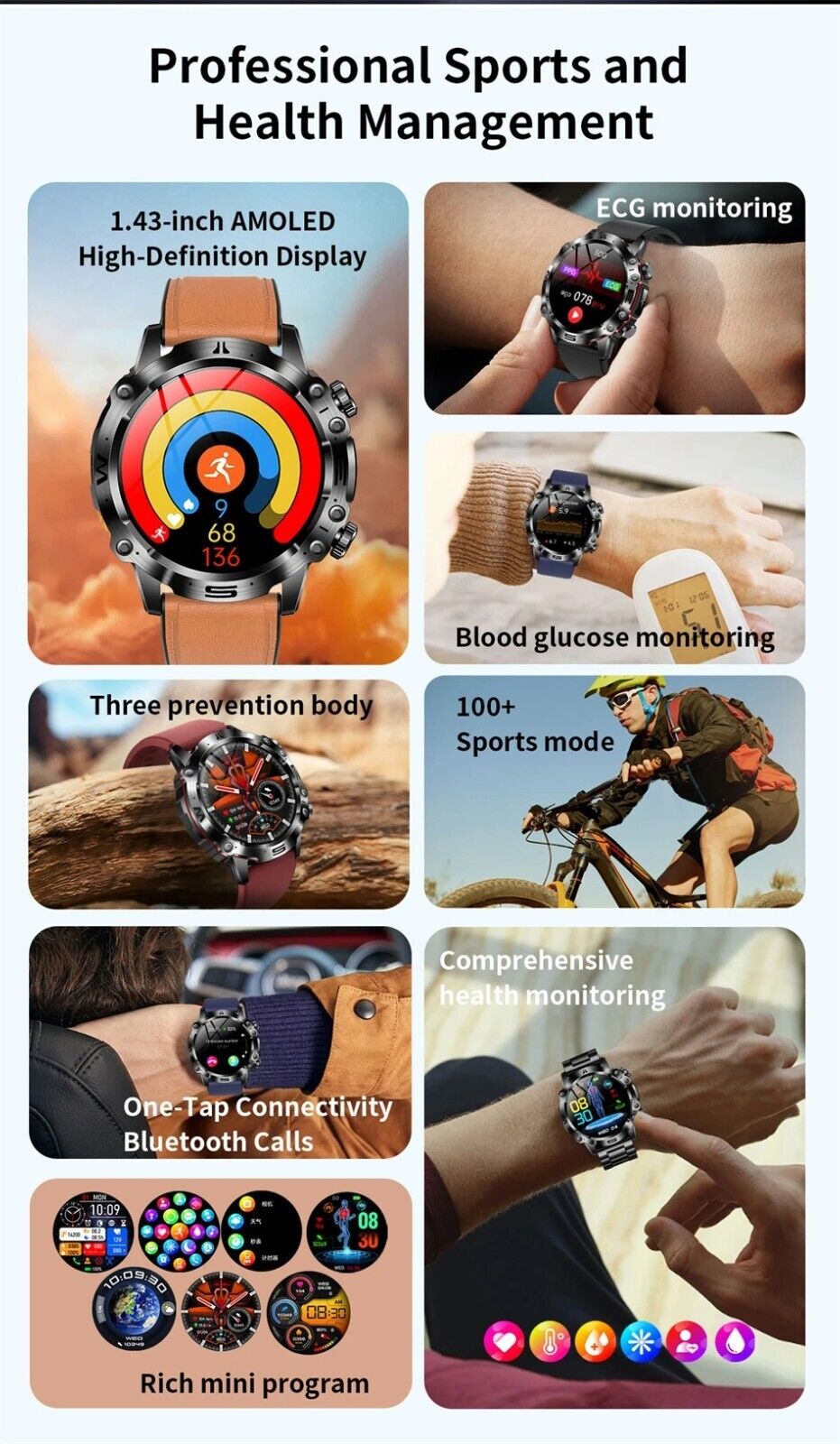 Smart Watch Men Women Fitness Tracker Blood Pressure Heart Rate Sport Watches UK