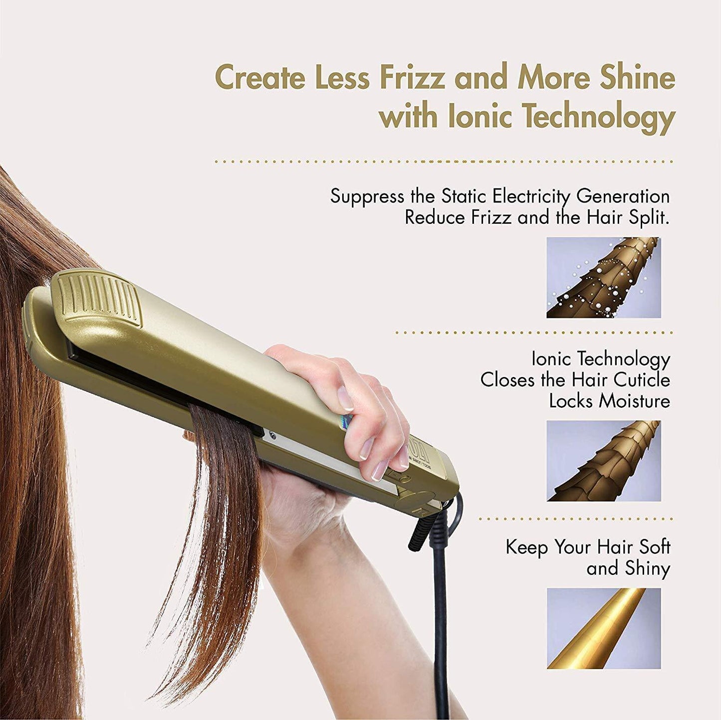 KIPOZI Professional Hair Straighteners Wide Plates Digital Display Heat up Fast