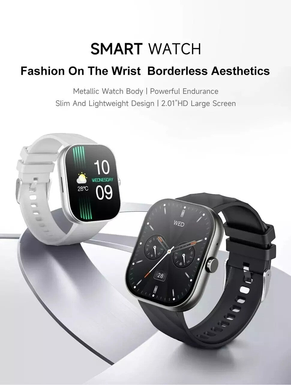 Alexa Smart Watch Calls Bluetooth Heart Rate Blood Pressure iPhone Samsung