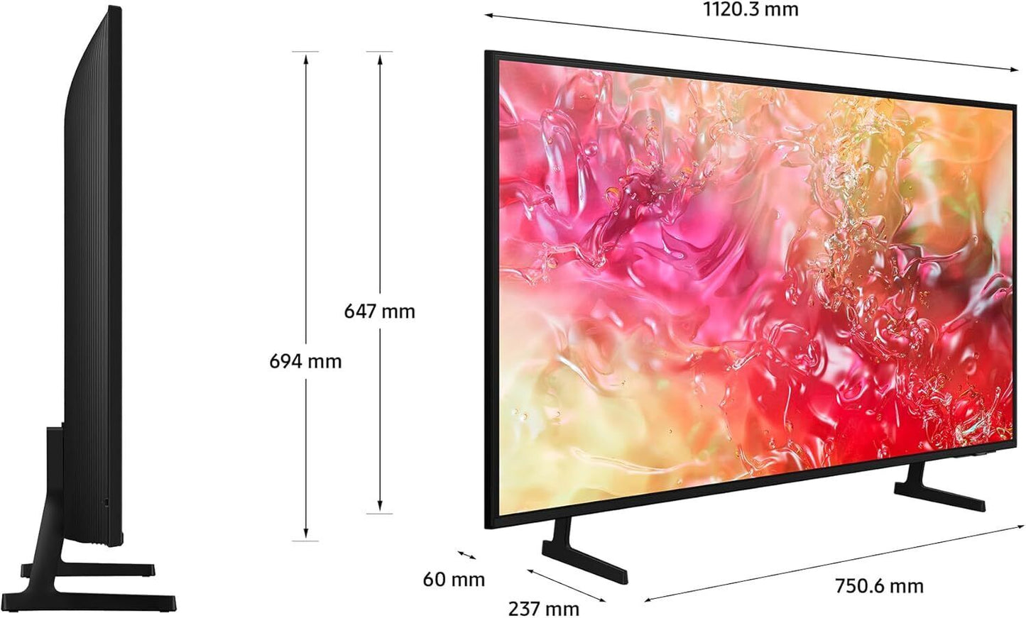 Samsung TV 50 inch 4K Smart TV 2024 UE50DU7100KXXU Smart Apps Gaming Hub Alexa
