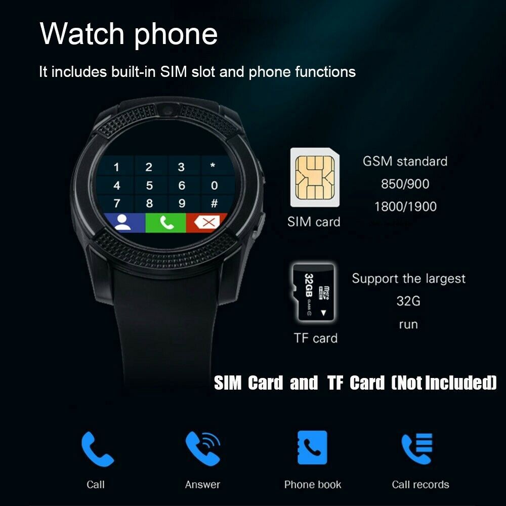 Smart Watch Fitness Tracker Music Player MP3 Wechat Men Women Sport Watches UK