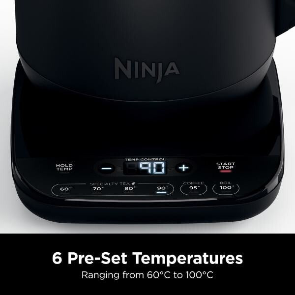 Ninja Black Perfect Temperature Kettle, Rapid Boil – [KT200UKREF]