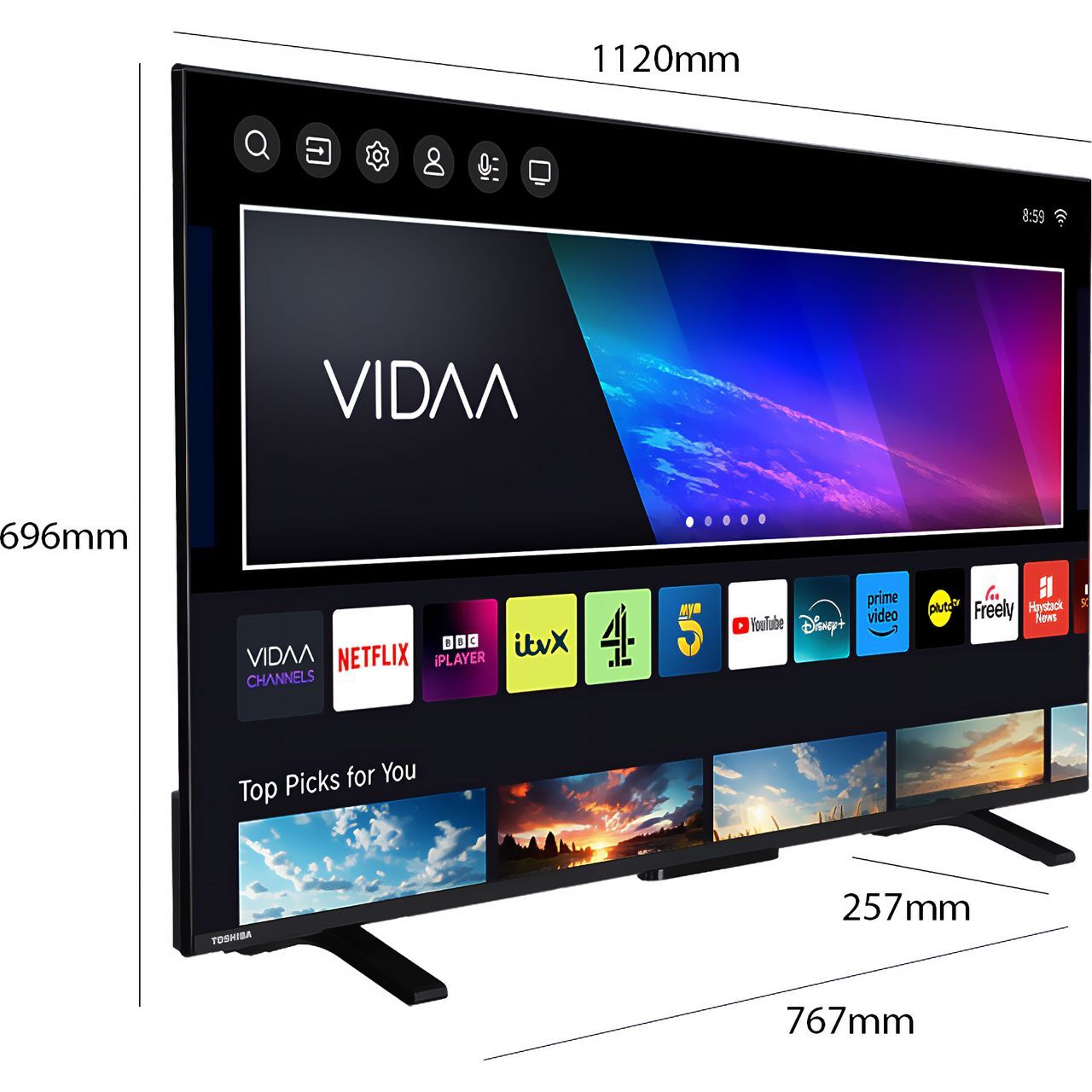 Toshiba 50UV2F53DBU 50 Inch LED 4K Ultra HD Smart TV Bluetooth WiFi