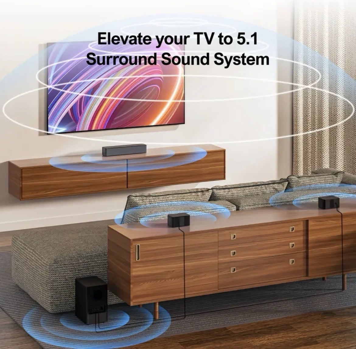 5.1 DOLBY ATMOS Soundbar WITH Subwoofer, 320W, 3D Surround Sound And Bass Boost