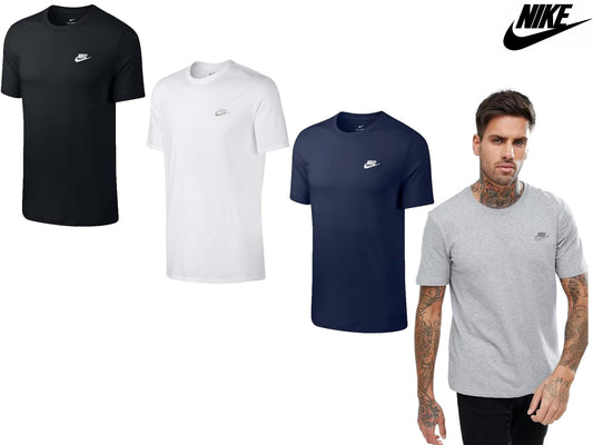 Men's Nike T-Shirt Cotton Crew Short Sleeved Casual Gym Tee