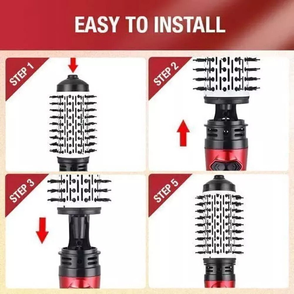 3in1 Hot Air Styler and Rotating Hair Dryer Brush Hair Straightener Curler Comb