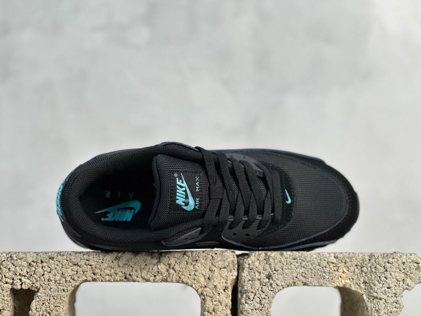 Nike Air Max 90 Men's Trainers Triple Black Low Top Sports Running Shoe Sneaker