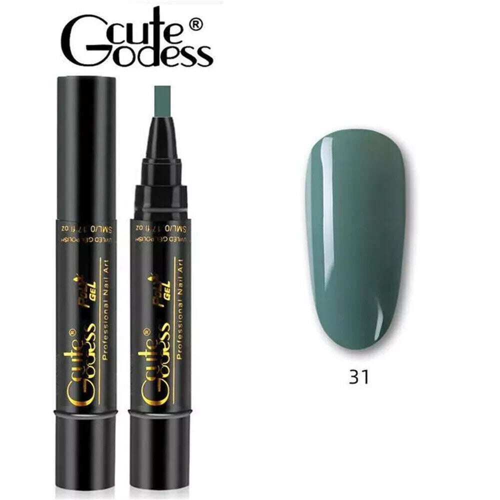 3 In 1 Gel Polish Nail Art Pen One Step Gel Varnish Base Coat Pencil Manicure