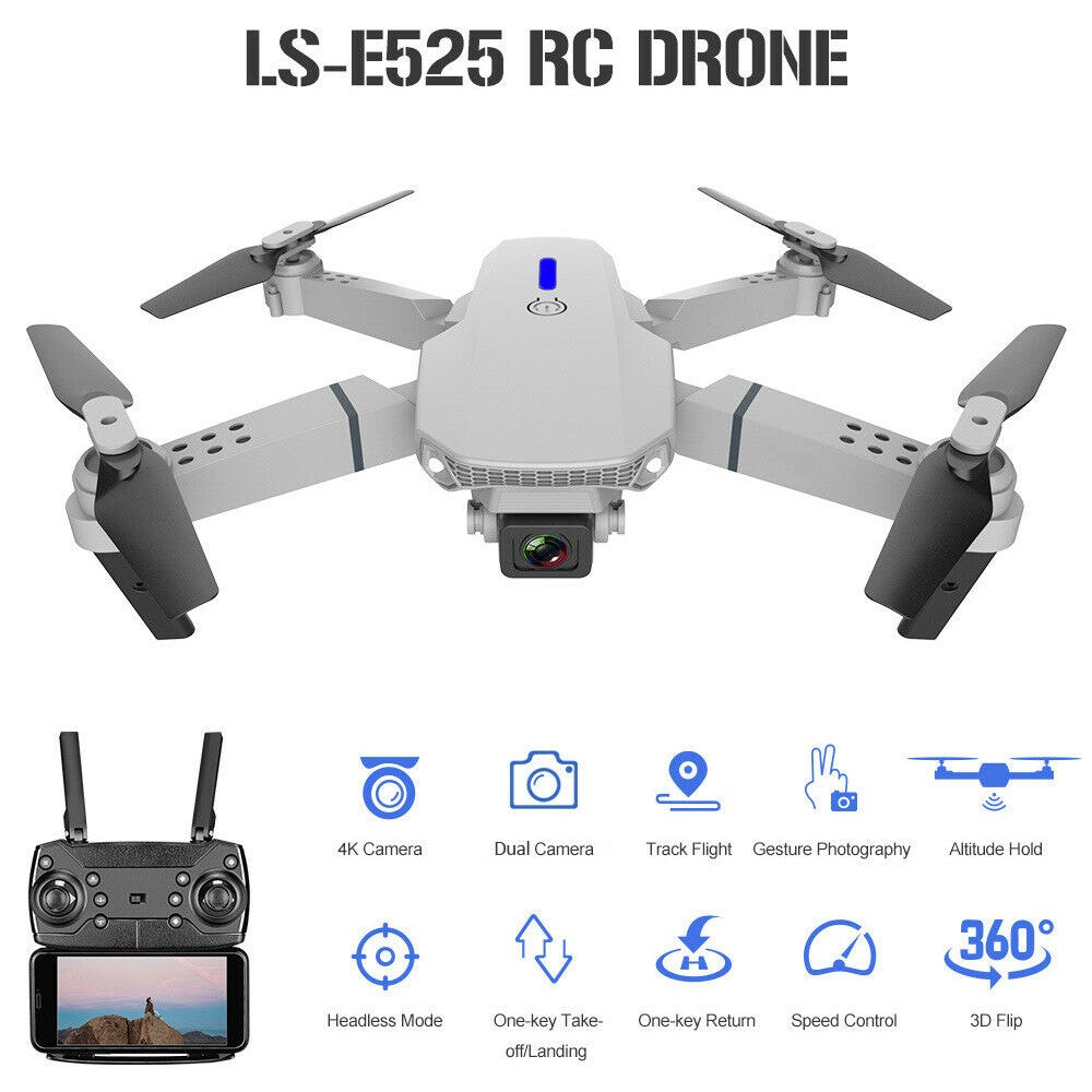 4K HD Drone X Pro Selfie Camera WIFI FPV Foldable RC Quadcopter 3 Batteries