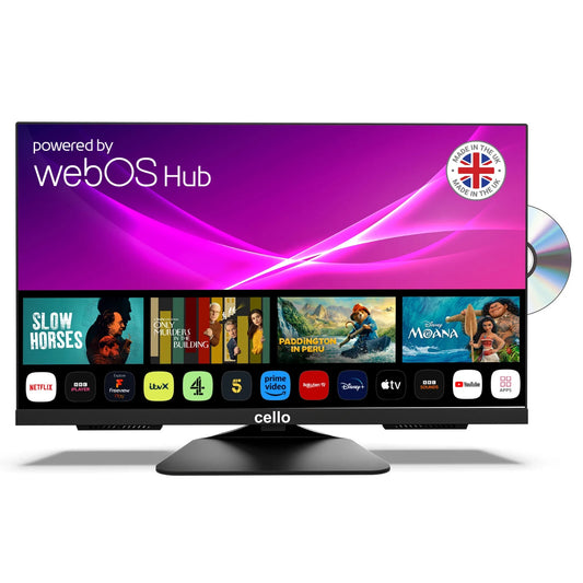 Cello 24 inch Smart TV DVD Player Frameless  HDMI USB & SAT SMALL TV BIG SPEC