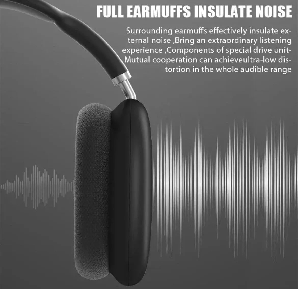 Wireless Bluetooth Headphones with Noise Cancelling Over-Ear Sport Earphones UK*