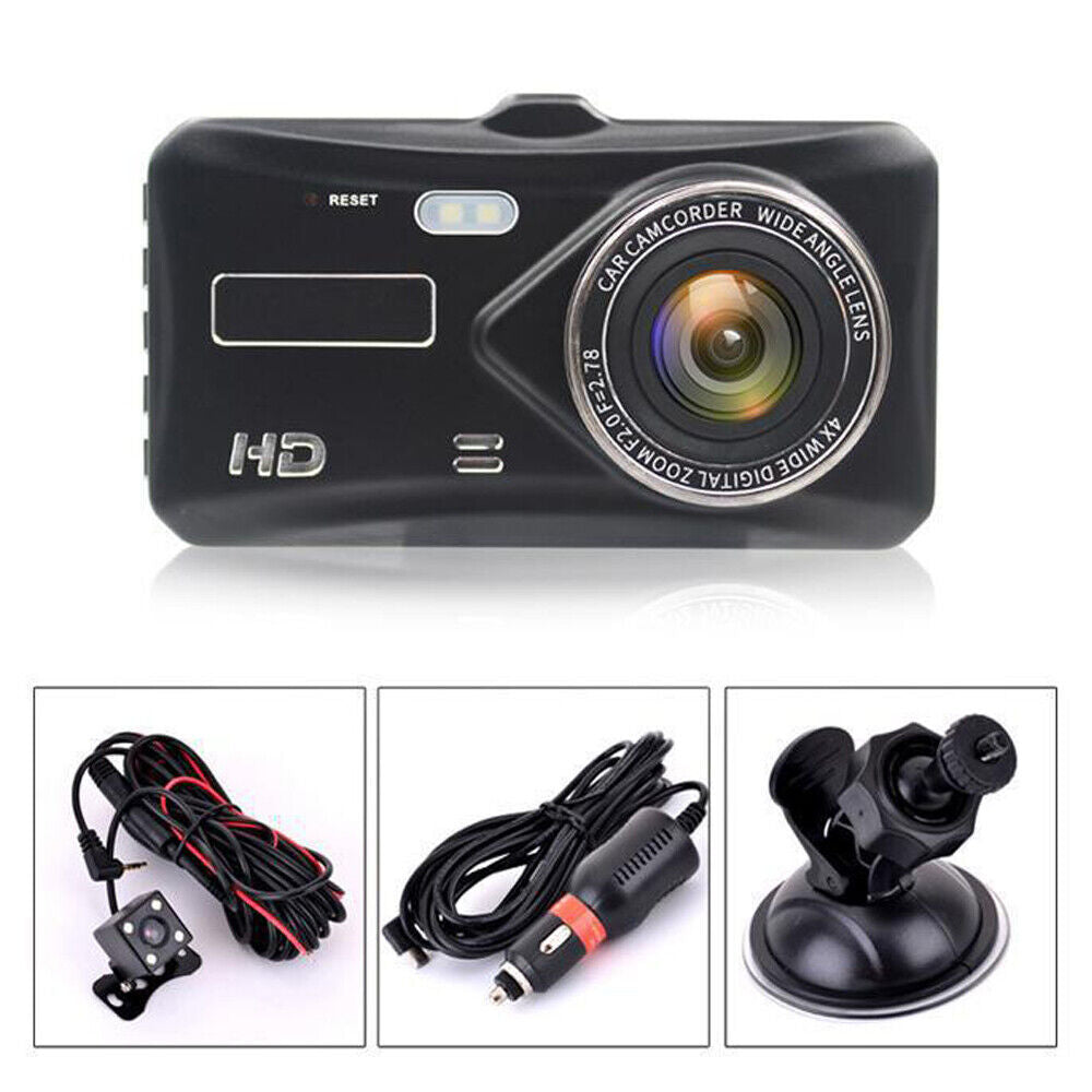 4" Dash Cam Pro Car Camera Recorder Dual Front and Rear HD 1080P Night Vision UK