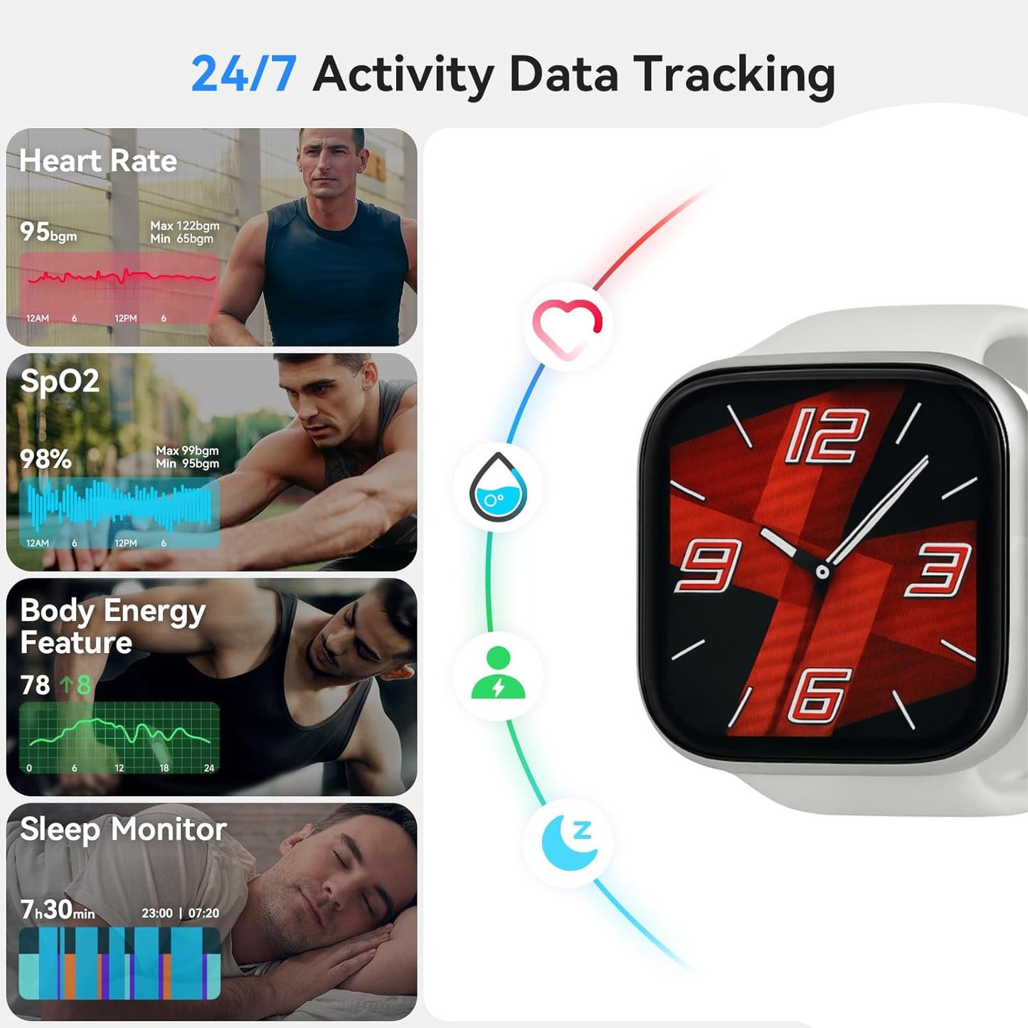 Smart watch Men Women with Answer/Make Call/Heart Rate/Sleep/Sports/Step Counter