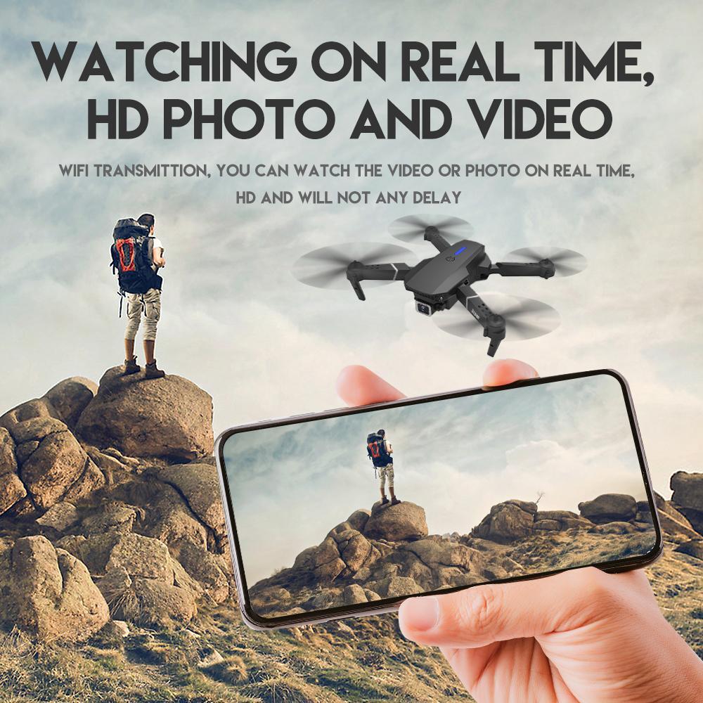 4K Drone with HD Dual Camera Drones WiFi FPV Foldable RC Quadcopter 3 Batteries