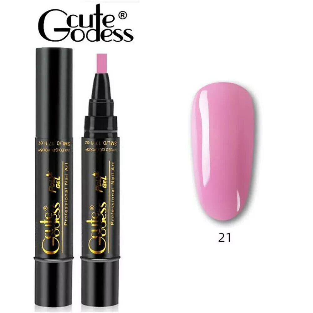 3 In 1 Gel Polish Nail Art Pen One Step Gel Varnish Base Coat Pencil Manicure