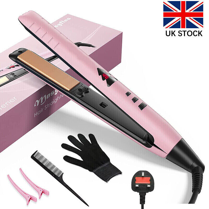 Hair Straightener Curler 2in1 Flat Iron Fast Heat Digital Straightening Irons UK