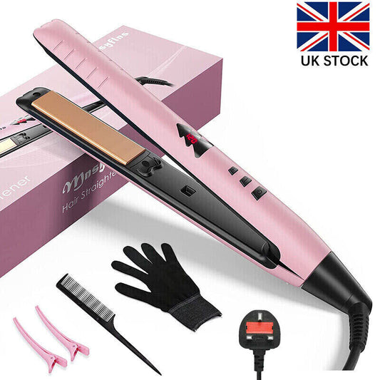 Hair Straightener Curler 2in1 Flat Iron Fast Heat Digital Straightening Irons UK