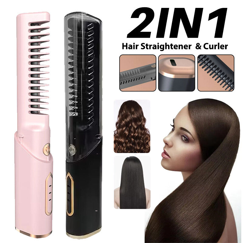 Hair Straightener Brush Anti Scald Hair Cordless Hair Straightener Brush