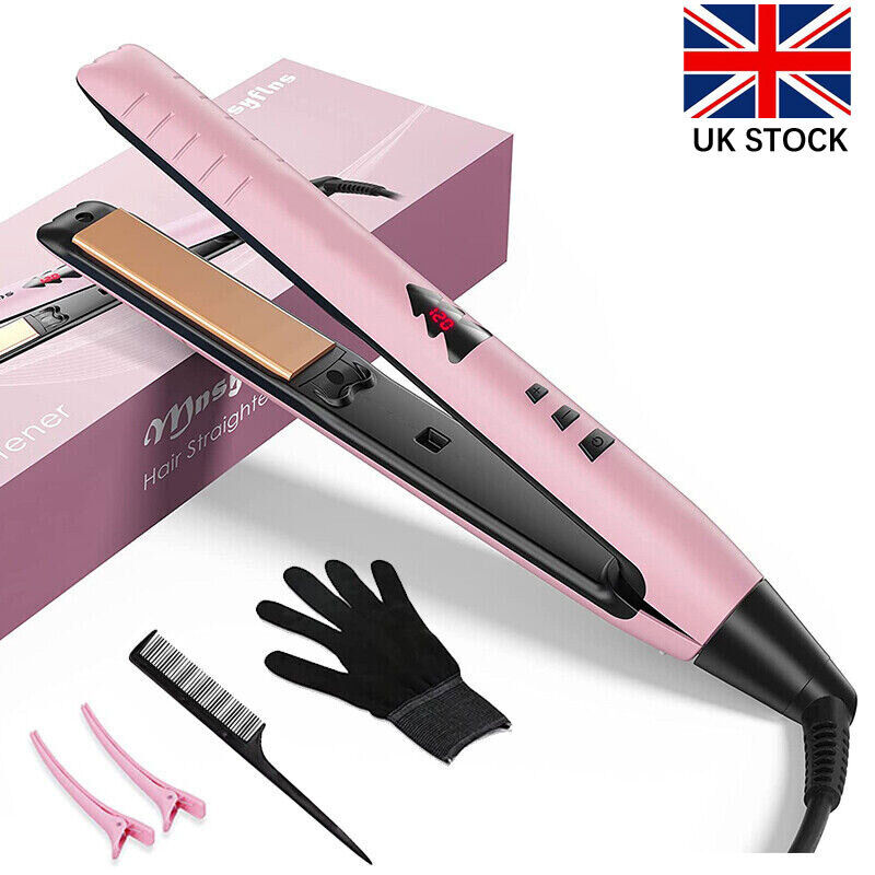 Hair Straightener Curler 2in1 Flat Iron Fast Heat Digital Straightening Irons UK