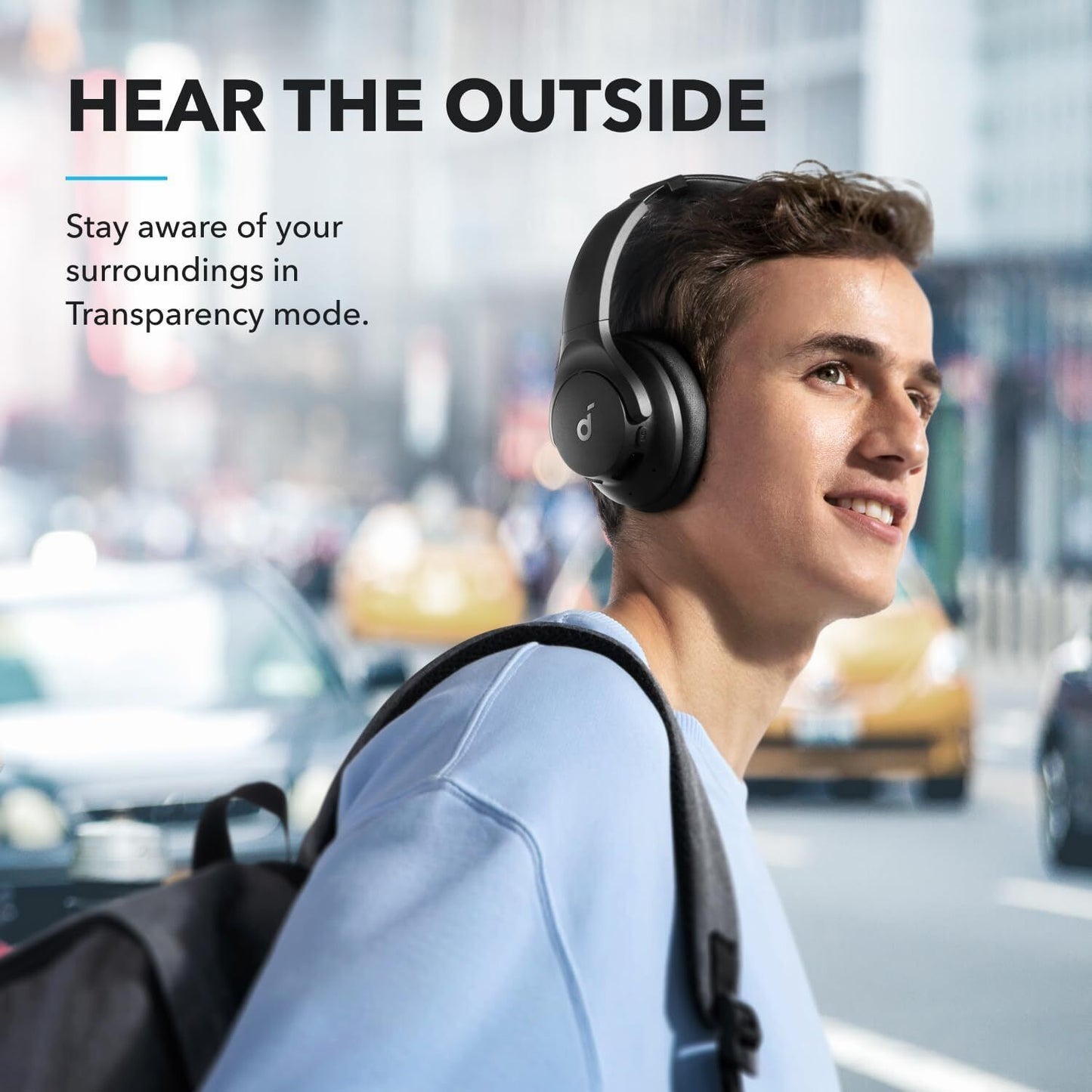soundcore by Anker Q20i Hybrid Active Noise Cancelling Headphones Large Bass App