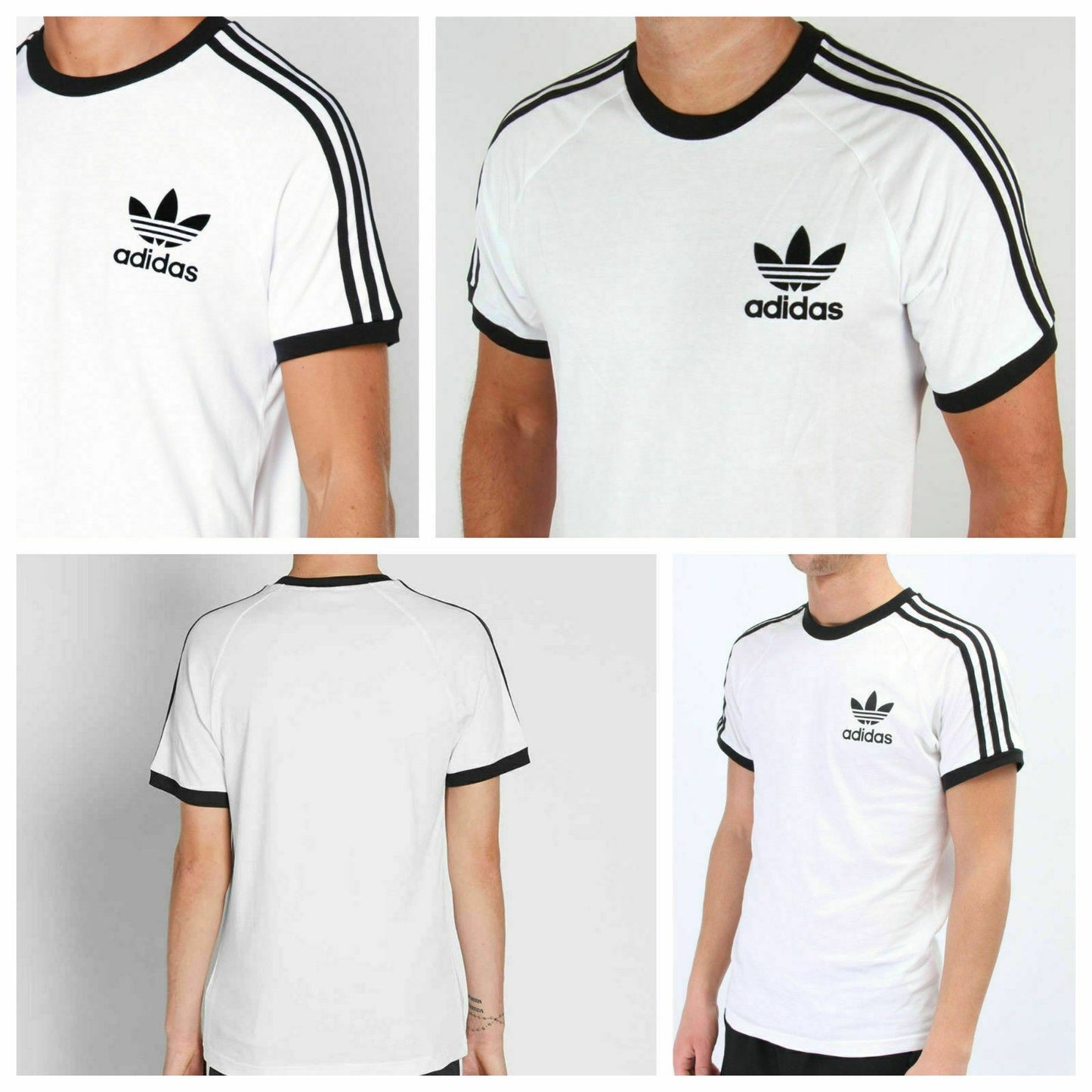 MEN'S ADIDAS  ORIGINALS TEE  SHORT SLEEVE CREW NECK THREE STRIPE  T-SHIRT L, XL