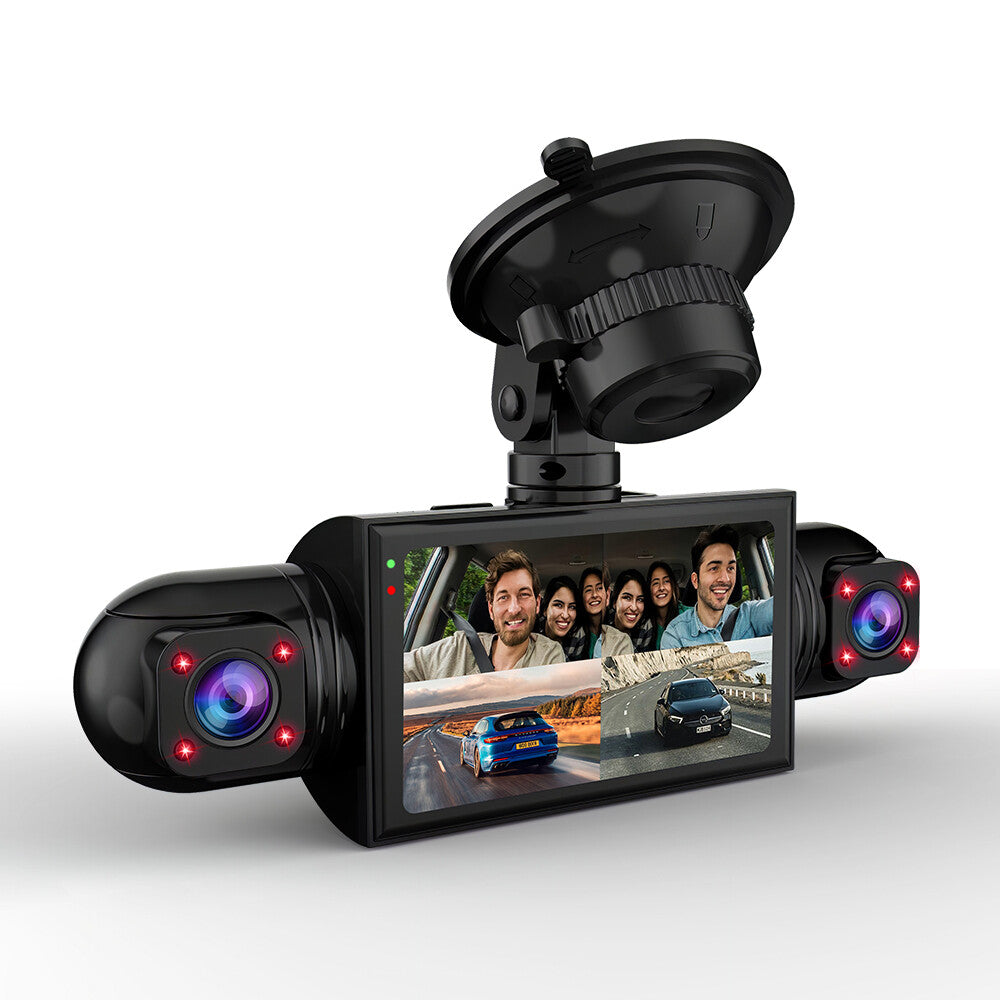 360° 4 Channel Dash Cam 1080P 4 Lens Front Rear Inside Driving Recorder G-Sensor