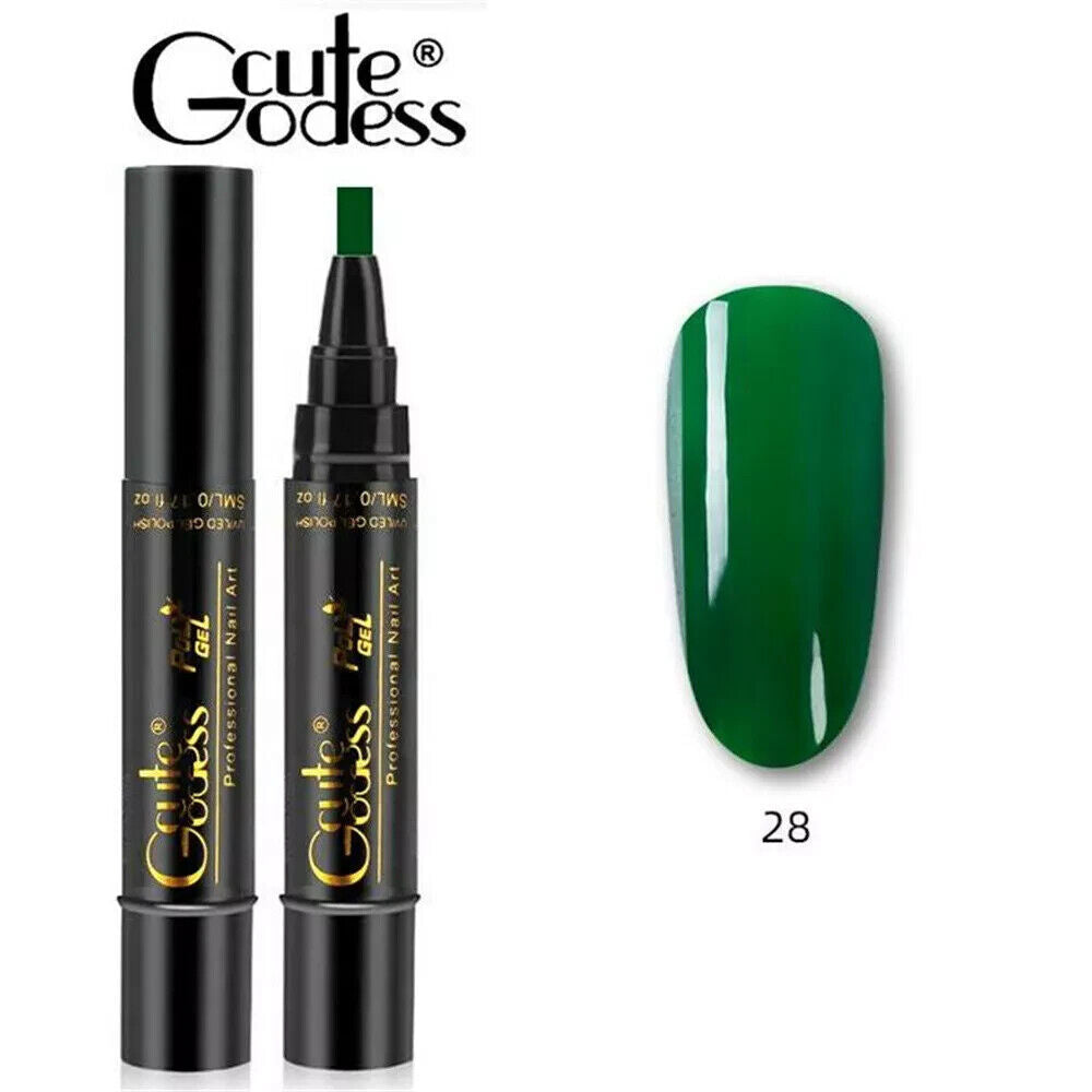 3 In 1 Gel Polish Nail Art Pen One Step Gel Varnish Base Coat Pencil Manicure