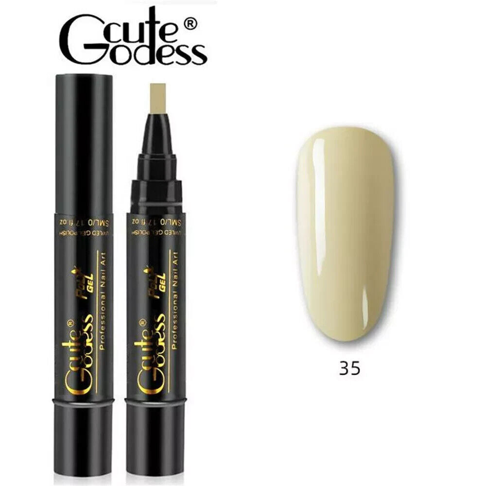 3 In 1 Gel Polish Nail Art Pen One Step Gel Varnish Base Coat Pencil Manicure
