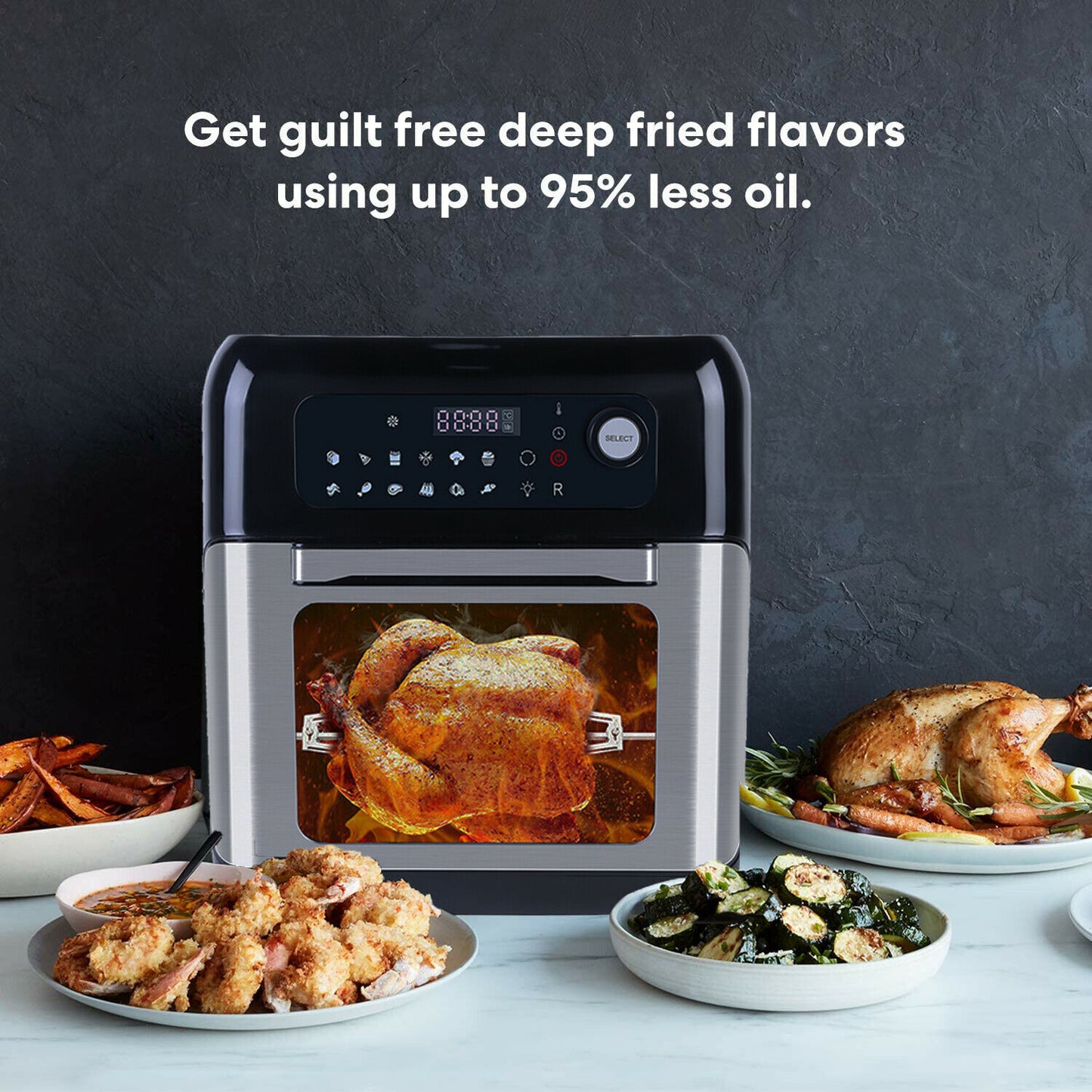 UTEN XXL Air Fryer Low Fat Healthy Roast Oven Cooker Oil Free Frying Chips 1500W