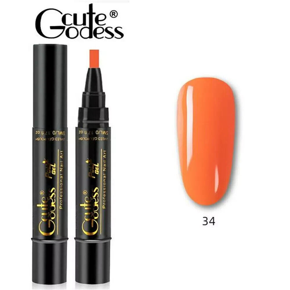 3 In 1 Gel Polish Nail Art Pen One Step Gel Varnish Base Coat Pencil Manicure