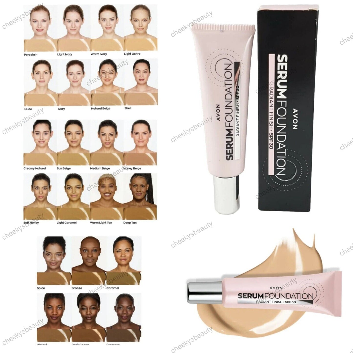 Avon Serum Foundation SPF 30 Radiant Finish 30ml, Choose Your Shade, New & Boxed