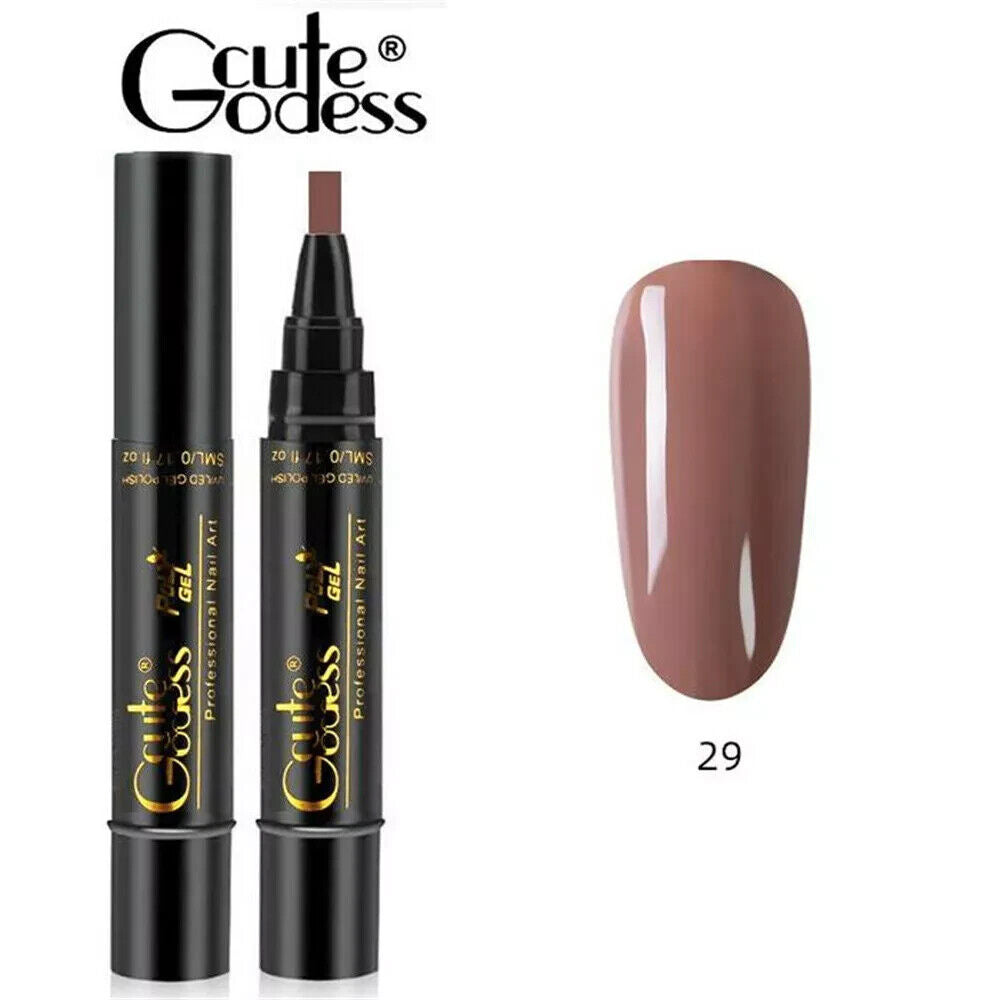 3 In 1 Gel Polish Nail Art Pen One Step Gel Varnish Base Coat Pencil Manicure