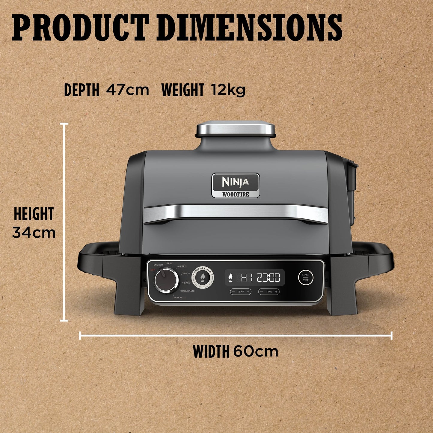 Ninja Woodfire Electric Outdoor BBQ Grill & Smoker [OG701UK]