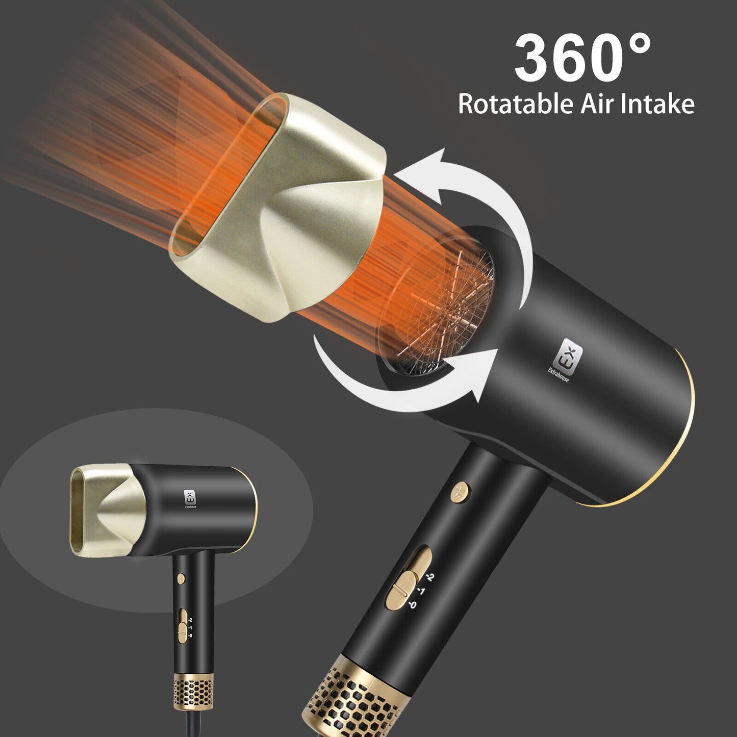 Professional Hair Dryer with Diffuser Household Fast Dry Electric Hairdryer UK