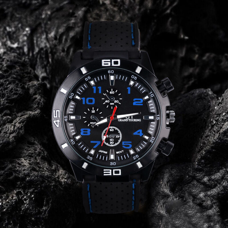 Men’s Military Watch Leather Date Quartz Analog Army Casual Dress Wrist Watches