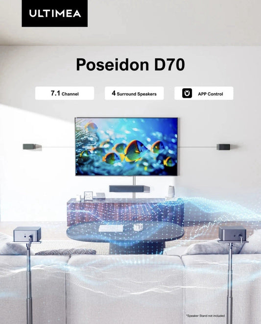 ULTIMEA 7.1ch Sound Bar with Dolby Atmos, Surround Sound TV System, Poseidon D70