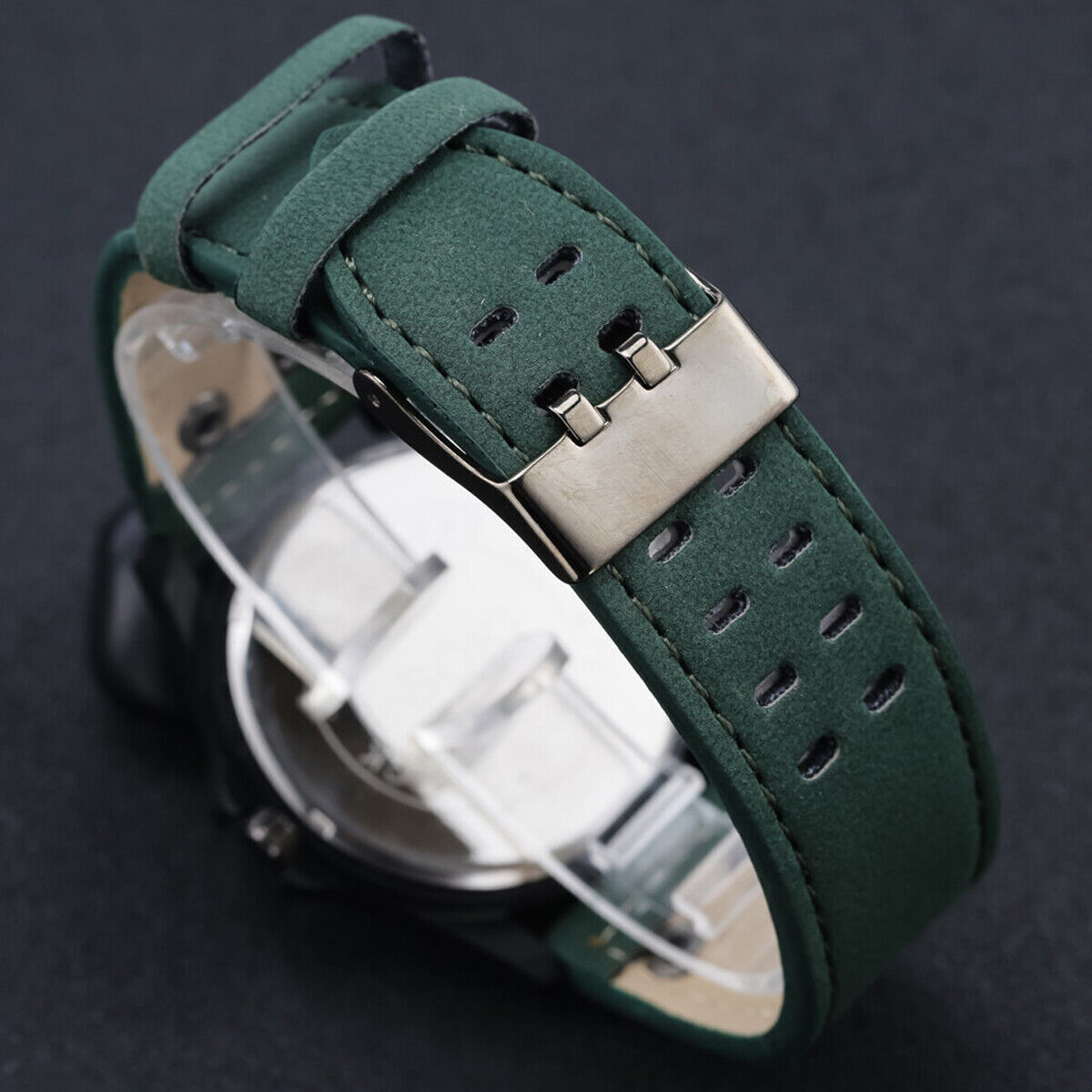 Men’s Military Leather Date Quartz Analog Army Casual Dress Wrist Watches UK