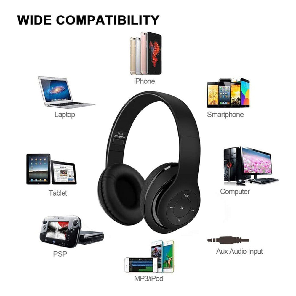 Wireless Bluetooth Headphones with Noise Cancelling Over-Ear Earphones 5.1 NEW*