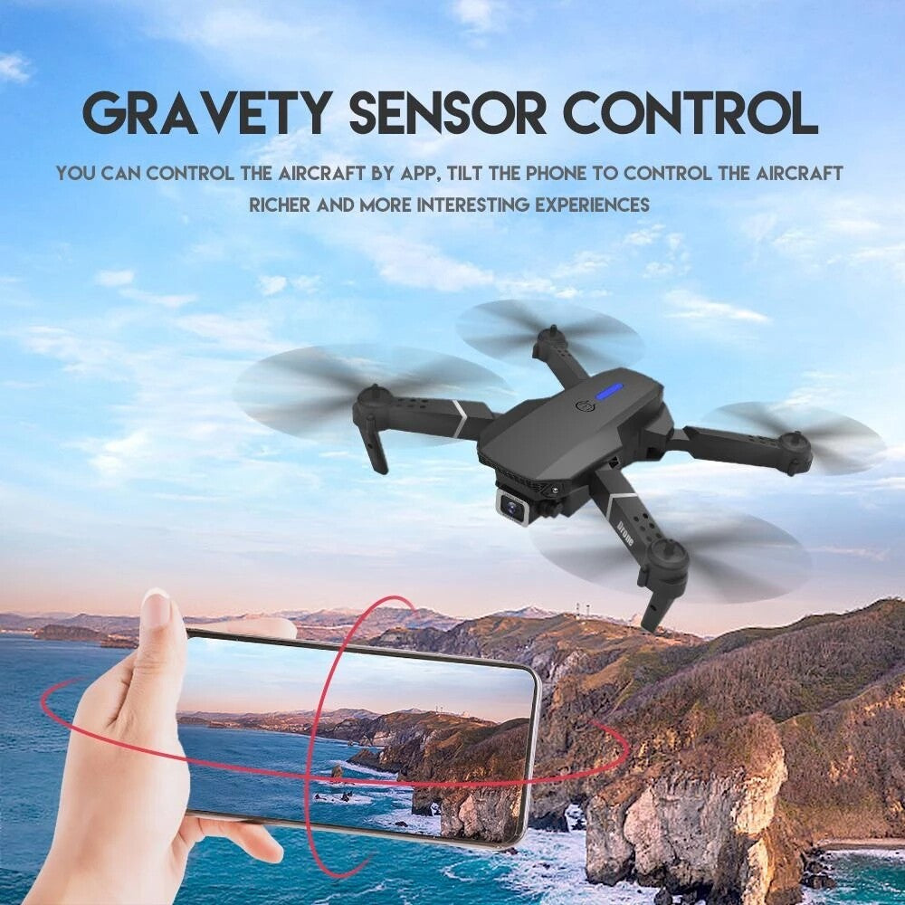 4K Drone with HD Dual Camera Drones WiFi FPV Foldable RC Quadcopter 3 Batteries