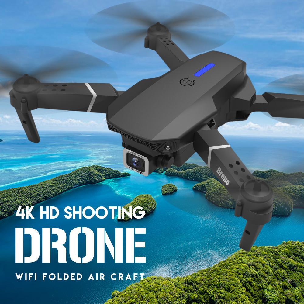 4K Drone with HD Dual Camera Drones WiFi FPV Foldable RC Quadcopter 3 Batteries