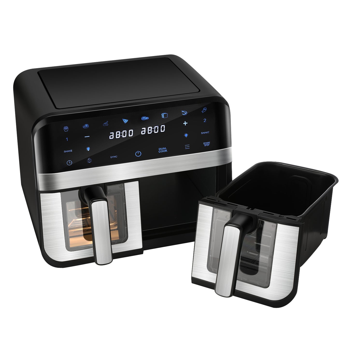9L Visible XL Dual Baskets Air Fryer Digital 2400W Heathy Cooker Kitchen Ijnjats