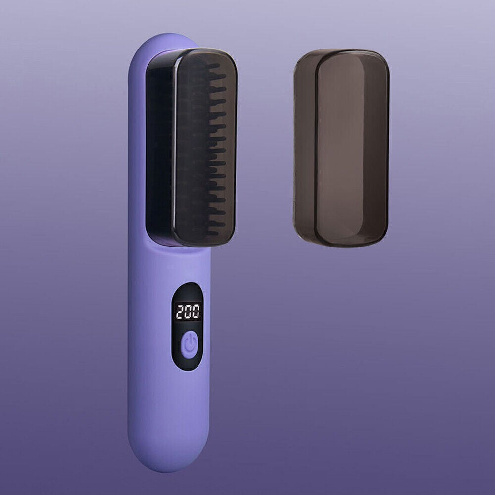 Portable Hair Straightener Brush AntiScald Hair Cordless Hair Straightener Brush
