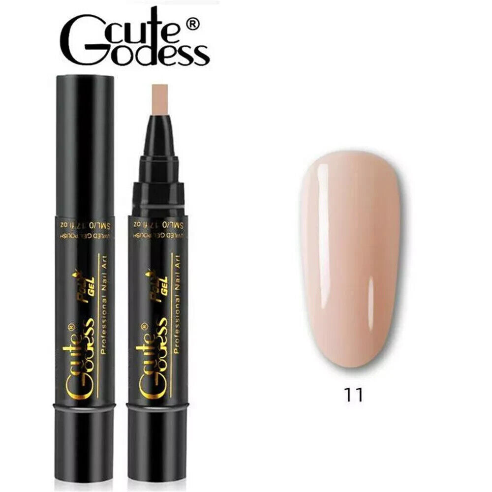3 In 1 Gel Polish Nail Art Pen One Step Gel Varnish Base Coat Pencil Manicure