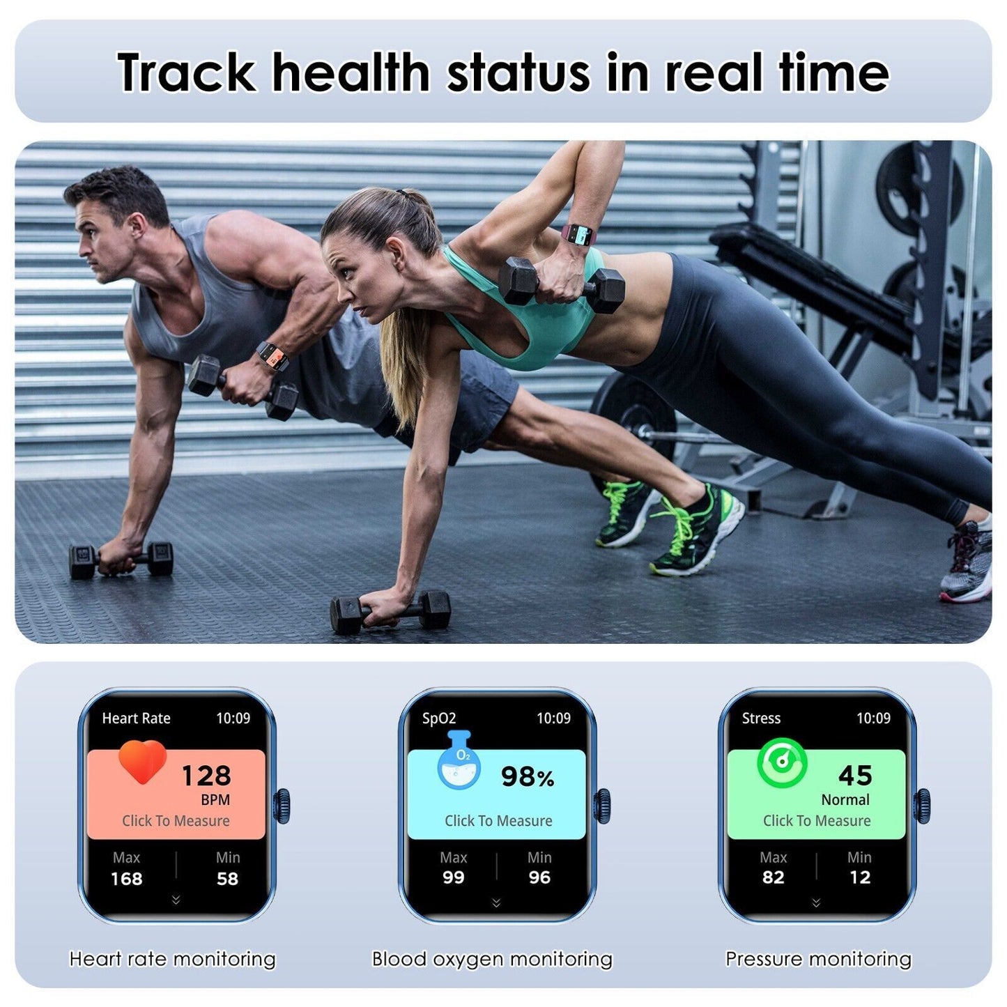 Smart Watch for Men Women(Answer/Make Calls) with Blood Pressure Monitor Fitness