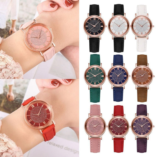 Waterproof Round Dial Wristwatch Casual Exquisite Ladies Watch Quartz Watch