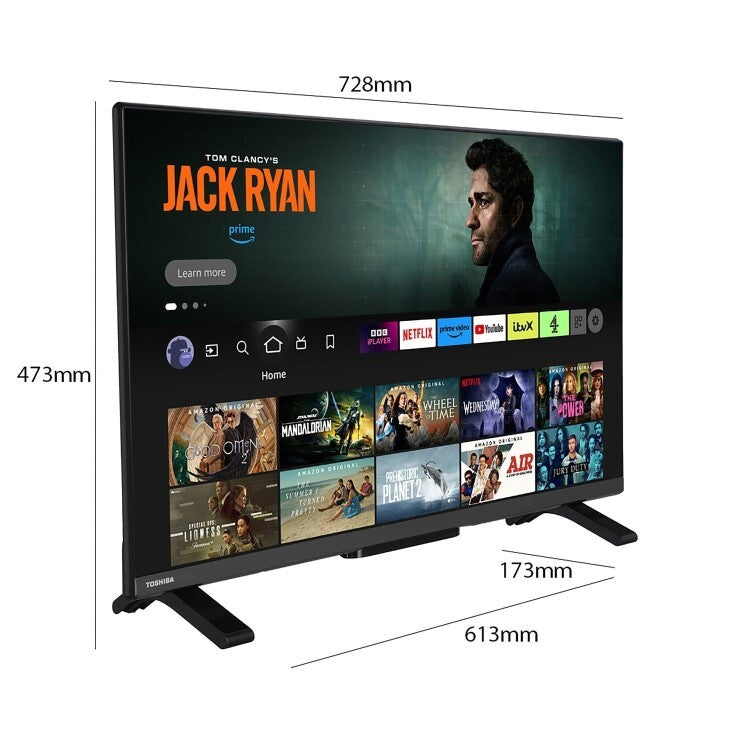 Toshiba 32 Inch Smart Fire TV HD Ready HDR LED 720p Freeview Play - 32WF2F53DB