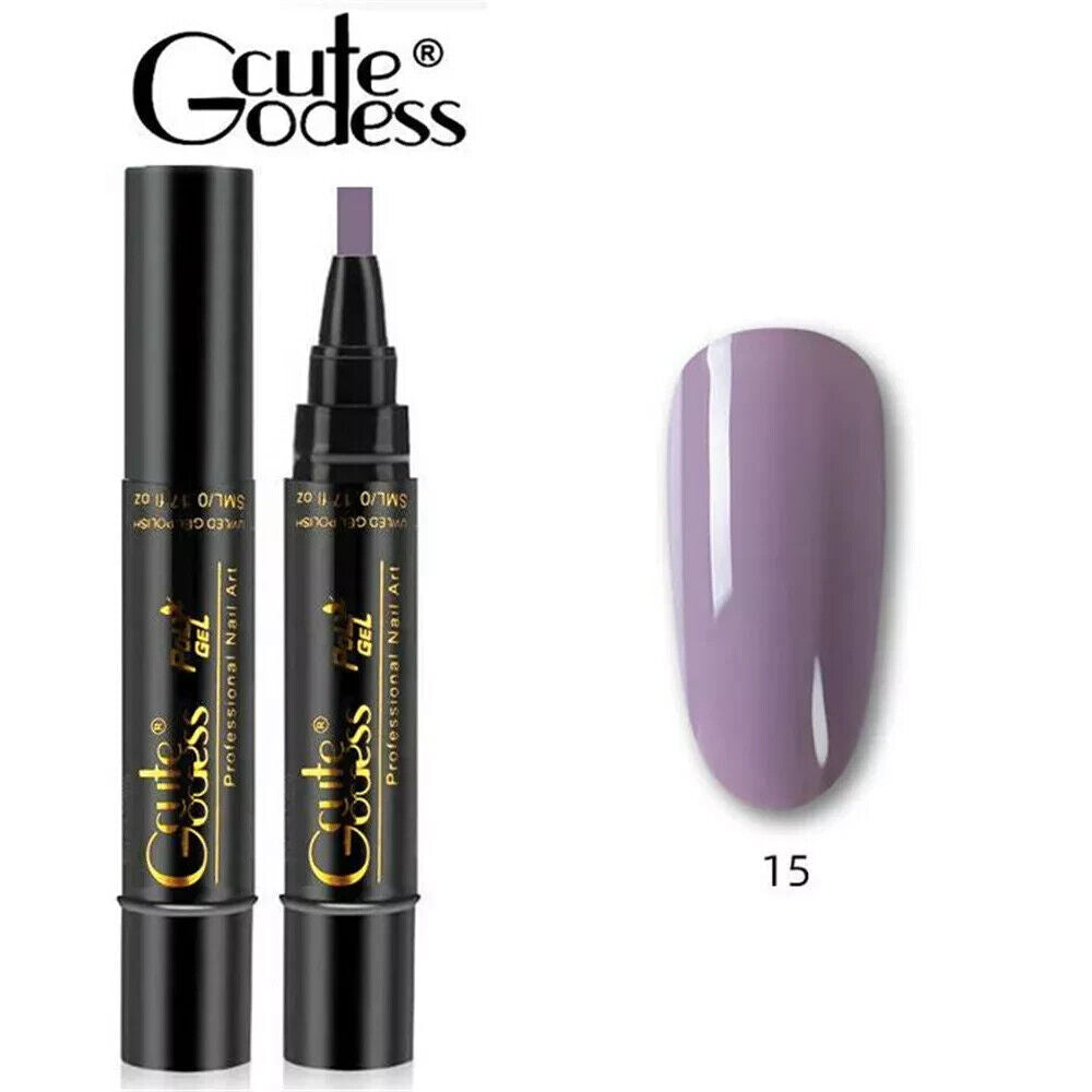 3 In 1 Gel Polish Nail Art Pen One Step Gel Varnish Base Coat Pencil Manicure
