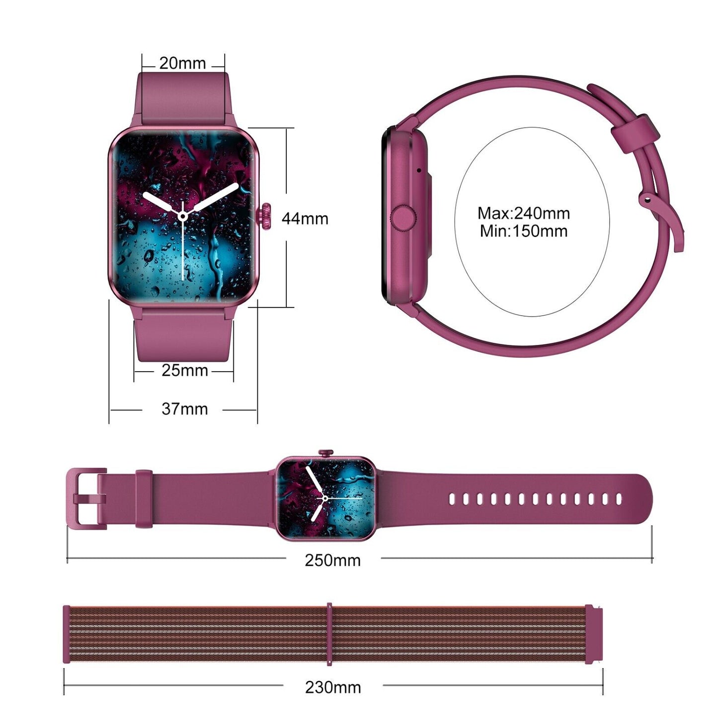 UK Smart Watch Men Women Fitness Tracker Blood Pressure Heart Rate Sport Watches