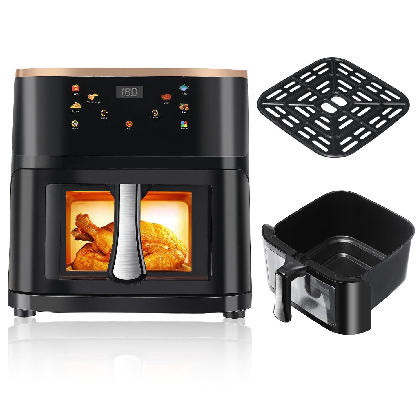 9L Large Air Fryer 1400W Low Fat Oil free Healthy Oven Frying Kitchen Cooker UK